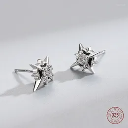 Stud Earrings S925 Sterling Silver North Star Women Inlaid Zircon Luxury Earring INS Style Fashion Jewelry Gifts