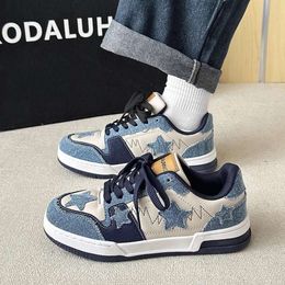 Womens Mens Low Top Casual Walking Shoes Blue Black Stars Fashion Sneakers Youth Anti Slip Trainers