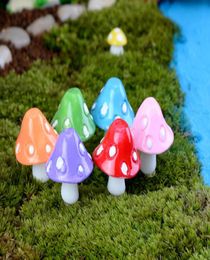 20pcs mushroom miniature fairy figurines garden gnomes decoracion jardin mushroom garden ornaments resin craft Micro Landscape7185421