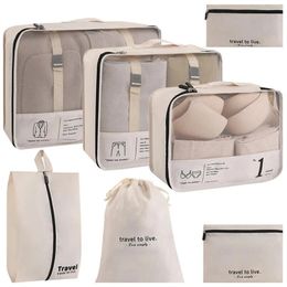 Storage Bags 7 Pcs/set Cloth Travel Bag Underwear Bra Organizer Shoe Modern Simple Style Makeup For And Business Trip