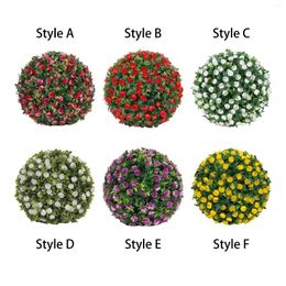 Decorative Flowers Simulation Plant Flower Hanging Topiary Ball 7.8inch Sturdy Convenient Assemble Versatile Floral Decoration For Outdoor