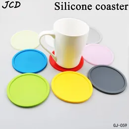 Table Mats JCD 1pcs/lot Silicone Coasters Colorful Heat Resistant Tea Cup Mat Round Thickened Non-slip Thermal Pad 10cm