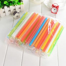 Drinking Straws 100pcs Disposable Jumbo Coloured Plastic Straw Pearl Milk 19cm Bubble Juice Supplies Tea Beverage N1j3