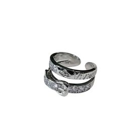 Brand Unusual Westwoods hollowed out letter ring female niche design unique couple new Nail PZ6J