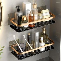 Hooks Punch-free Bathroom Shelf Wall-mounted Storage Racks Shampoo Shower Gel Rack For Kitchen Accessories Set