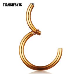 Nose Hoop Clicker Ring 16G lage Tragus Retainer Body Piercing Jewellery septum rings for women piercing nose screw5271742