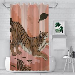 Shower Curtains Easy Tiger Waterproof Fabric Creative Bathroom Decor With Hooks Home Accessories