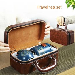 Teaware Sets Travel Tea Set Vintage Express Cup Outdoor Portable One Pot Three Can Bag