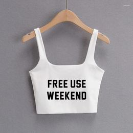 Women's Tanks FREE USE WEEKEND Sexy Clothing For Women Cute Fashion Girl Lovely Slim Top Camis Sleeveless Double Layer Good Quality Tops