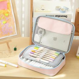 Storage Bags Multifunctional Pencil Box The Students Are Cute And Have Large Capacity Portable Multi-layer Art Student Zip