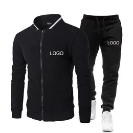 Men's Tracksuits Autumn Fashion Baseball Suit Zipper Stand Up Sweater Casual Cardigan Customized Set