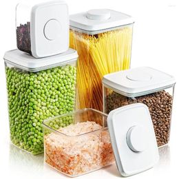 Storage Bottles Kitchen Containers Set - 5 Pack For Cereal Dry Food Flour And Sugar 3.5Qt 2.9Qt 2.1Qt 1.3Qt 0.6Qt