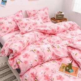 Bedding Sets BBSET Plants And Flowers Pattern Set 4PCS Aloe Cotton Bedspread Duvet Cover Home Decor Bed Linen