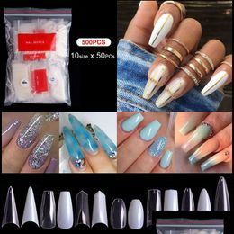 False Nails 32 Styles Long Stiletto Tip Fl Er Coffin Ballerina Fake Nail 500Pcs Per Bag Diy Salon Tool Drop Delivery Health Beauty Art Otqnw