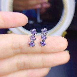 Stud Earrings The Latest Tanzanite Earring Natural And Real 925 Sterling Silver Top Quality