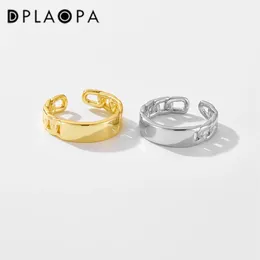Cluster Rings DPLAOPA 925 Sterling Silver Chain Square Ring Resizable Women Luxury Fine Jewellery 2024 Wedding Plain Jewels