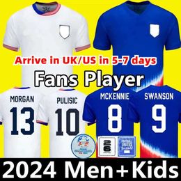 Soccer Jerseys 24 25 PULISIC MCKENNIE Jersey ERTZ ALTIDORE PRESS WOOD MORGAN LLOYD 2024 2025 America Football Shirt United States Camisetas USA USMNT PLAYER Men Kit