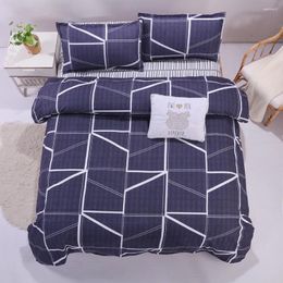 Bedding Sets MISSJIAN Home Textile Blue Lattice Duvet Cover Pillowcase Bed Sheet Simple Boy Girls 4Pcs Single Double Bedlinen