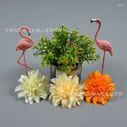 Decorative Flowers 5PCS 10.5cm Artificial Dahlia Flower Heads For Home Birthday Party Decor Fake DIY Wedding Wall Bridal Bouquet