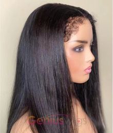 4c Edges Glueless Human Hair Wig Straight invisible transparent full lace front Wigs 4c Baby Hair Hairline 13x4 HD Lace Frontal Wigs 150% African american style