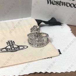 Brand High version Westwoods Sweet Cool Full Diamond Saturn Ring Punk Style Advanced Nail