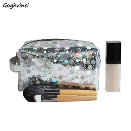 Cosmetic Bags PU Leather Dot Fashion Waterproof Large Capacity Travel Wash Bag Soft Portable Storage Makeup Cases Toiletries Box