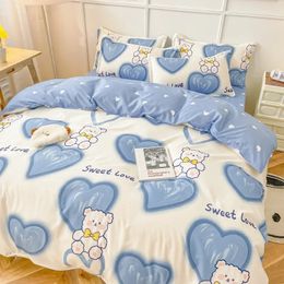 Strawberry Bedding Set Double Sheet Soft 34pcs Bed Duvet Cover Queen King Size Comforter Sets For Home Child 240430