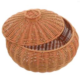 Mugs Woven Basket For Kitchen Egg Storage Baskets Organizing Hamper Multi-functional Bread Supply Food Weave With Lid