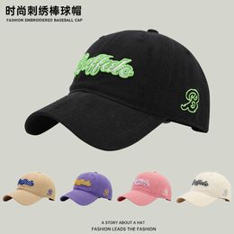 Korean Fashion Baseball Hat Womens One Piece Embroidered Letter Duck Tongue Mens Spring/summer Sunshade Sports Sunscreen