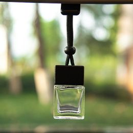 Car Air Freshener 10ML Empty Square Hanging Perfume Diffuser Glass Bottle for Essential Oils J19