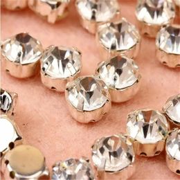 SS28 6mm 720pcs silver clothing bead crystal claw glass Rhinestone used for flat back sewing of clothing Strass dress handicraft 240507