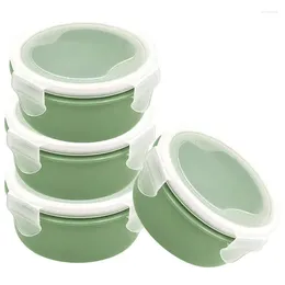 Storage Bottles 4pcs Round Food Containers Small Nut Fruit Preservation Boxes Vegetable Lunch Box Kitchen Accessories