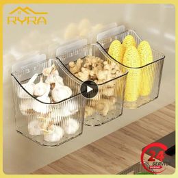 Kitchen Storage Garlic Ginger And Onion Transparent Basket Wall-Hanging Small Wall-Mounted Box Rack