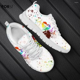 Casual Shoes FOUDEISGNS Cute Cartoon Heartbeat Design Air Mesh Physician Nursing Shoe Women Flat Sneakers Ladies Footwear Zapatos