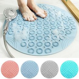 Bath Mats Non-Slip Tub Shower Mat With Massage Points Round Water-Draining Bathroom Floor Strong Suction Cup Grip Pad Anti-mould