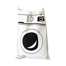 Storage Bags Washing Machine Bag Portable Cute Cartoon Printing Household El Clothes Toy Sundries Drawstring Pocket