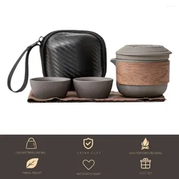 Teaware Sets Tea Set Portable Travel With High Temperature Resistant Ceramic Teapot Teacups Ideal For On-the-go Lovers Compact