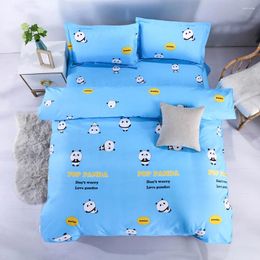 Bedding Sets Set Home Bedspread Comforter Cover Blue Panda Double Duvet Flat Ruffle Sheet Pillow Case King Twin Bed 4PCS