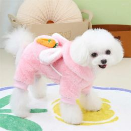 Dog Apparel Hooded Winter Clothes Thickness Warm Fleece Cat Pyjamas Four Legs Jumpsuit For Small Dogs Yorkie Pet Outfit