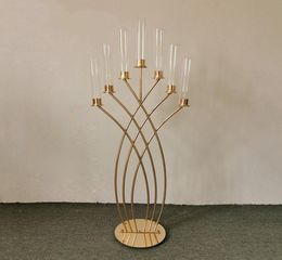 Metal Candelabra 7 Arms Candle Holders Wedding Table Centerpieces Road Lead Christmas For Home Party Decoration9267576