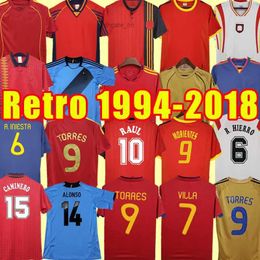 Soccer Jerseys Camiseta de futbol Spain Retro soccer jerseys Espana 1994 1996 2002 2008 2010 2012 football shirt vintage DAVID VILLA HIERRO TORRES FABREGAS Espagne