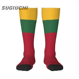 Men's Socks Lithuania Flag Polyester 3D Printed For Men Women Casual High Quality Kawaii Street Skateboard