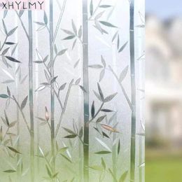 Window Stickers Crystal Bamboo Decorative Film Privacy Static Glass No-Adhesive Kitchen Bathroom Office Door Sticker