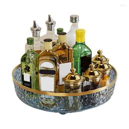 Plates Turntable Organizer 360 Degree Rotating Spices Rack Cabinet Round Serving Tray Bottle Holder Storage Container For Kitchen