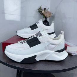 Designer Men's and Women's Sports Shoes Leather Casual Shoes Splice Colour mesh Fabric Breathable Daddy Shoes tpu High quality with shoebox size 35-46