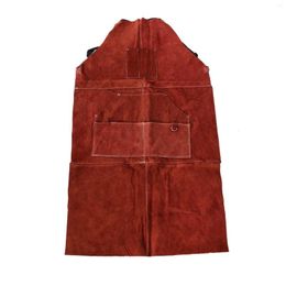 Decorative Plates Leather Welding Apron - Heat & Flame-Resistant Heavy Duty Work Forge With 6 Pockets 42Inch
