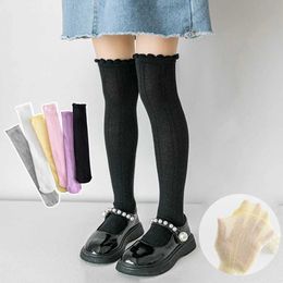 Kids Socks Spring and Autumn Baby Girl Cute Socks Black and White Mesh Breathable School Uniform Socks Long sleeved Childrens Socks d240513
