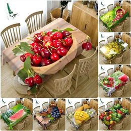 Table Cloth 3D Fruit Printing Waterproof Tablecloth Wedding Decoration Rectangular Dining Coffee Cover Anti-stain