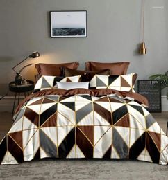 Bedding Sets Jane Spinning King Duvet Cover Set Coffee Geometry Comforter High Quality