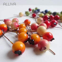 Decorative Flowers 50pcs/lot ALLIVA Foam Berry Simulation Fruit Garland Material Christmas Rattan Circle Decoration 6 Colours